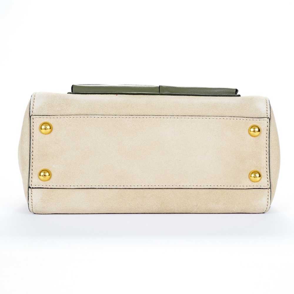 Fendi Peekaboo Mini Pocket Beige Suede Handbag - Picture 6 of 14